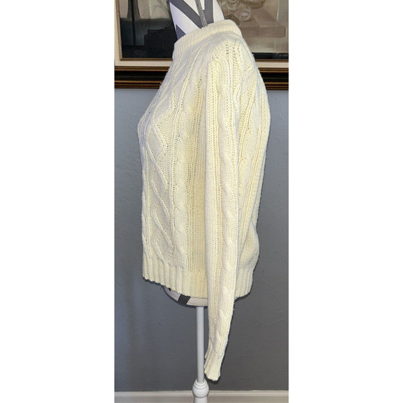 Vtg Bengal Lancer Cream Cable Knit Sweater Women’s M - Picture 4 of 6